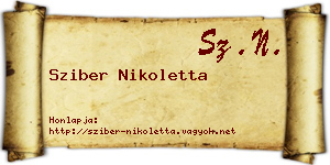 Sziber Nikoletta névjegykártya