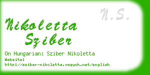 nikoletta sziber business card